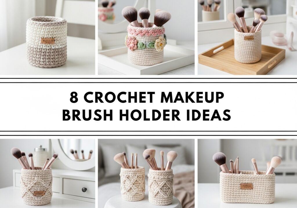Crochet Makeup Brush Holder Ideas s