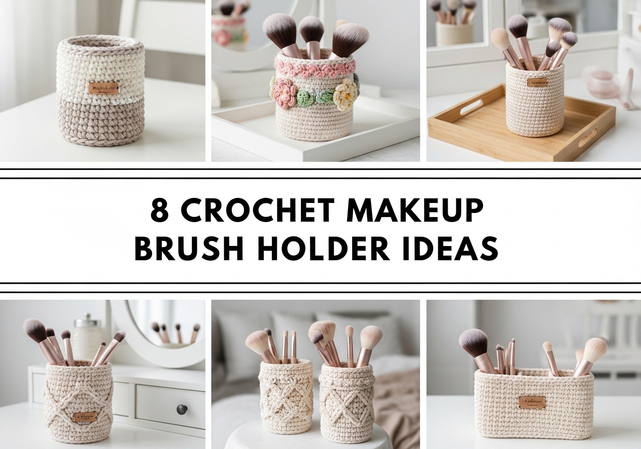 Crochet Makeup Brush Holder Ideas s