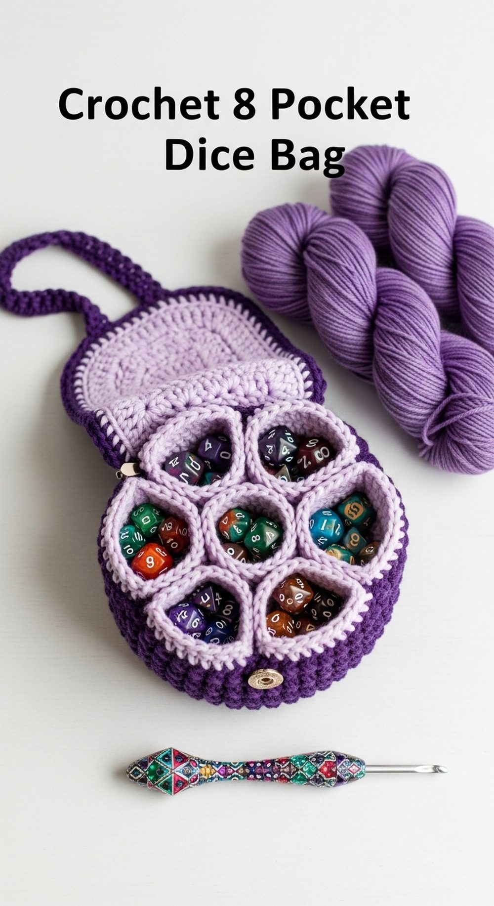 Crochet Pocket Dice Bag