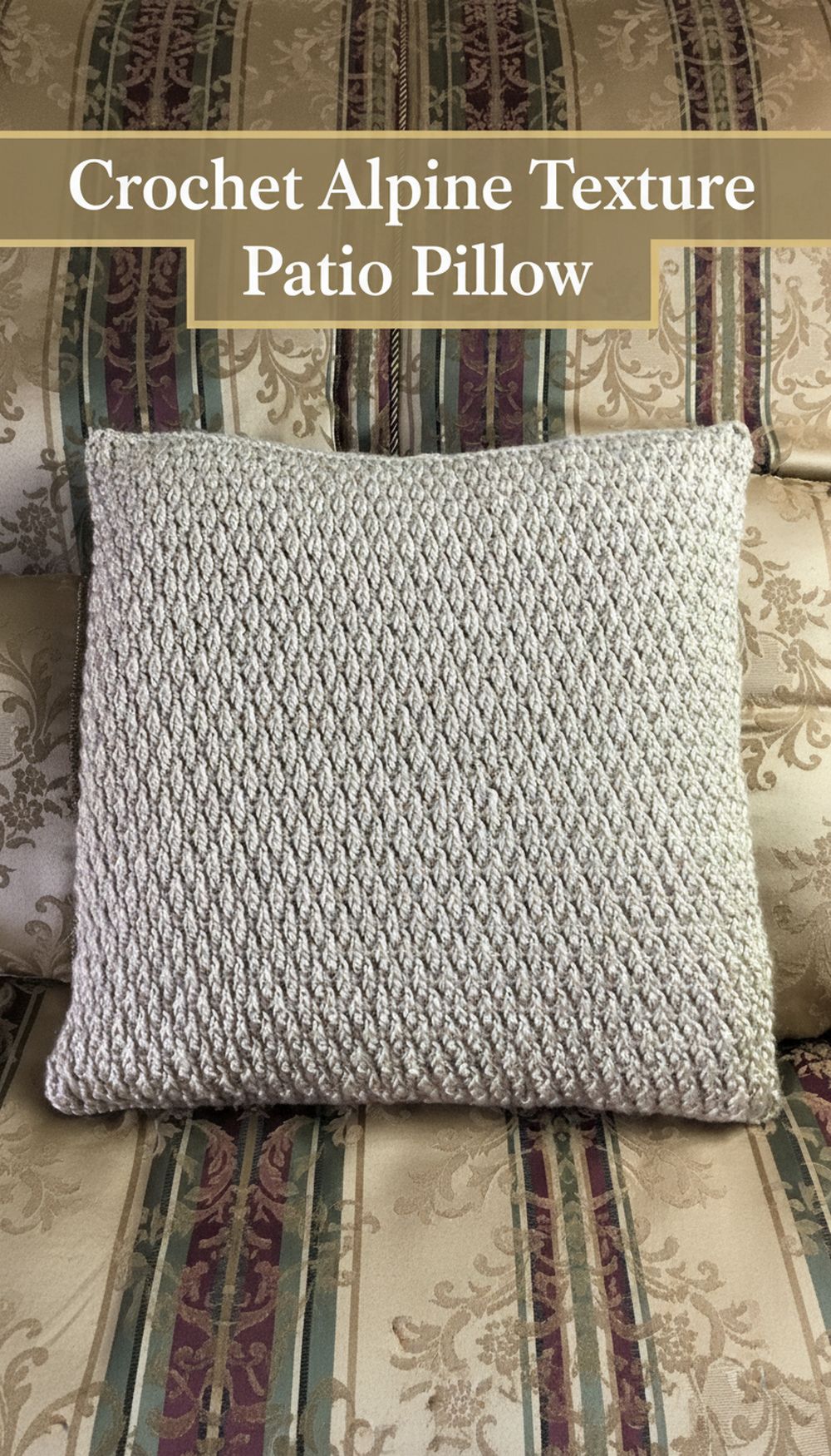 Crochet Alpine Texture Patio Pillow