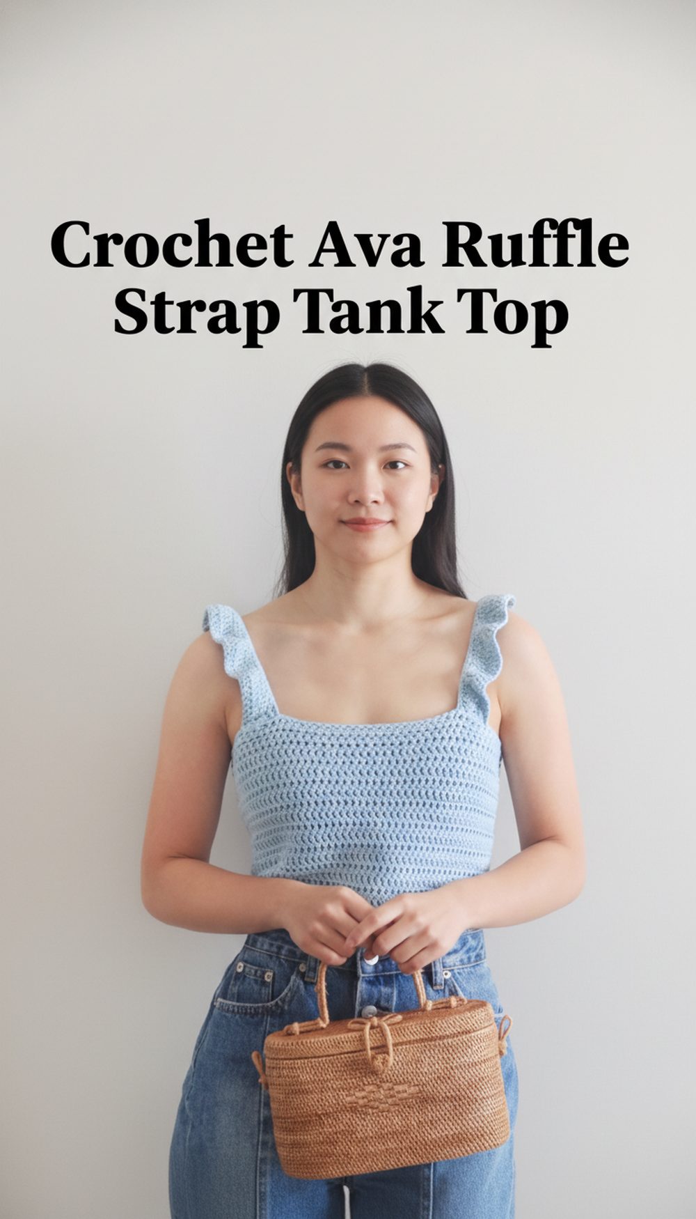 Crochet Ava Ruffle Strap Tank Top