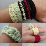 Crochet Bead Stitch Bracelet and Ring Set