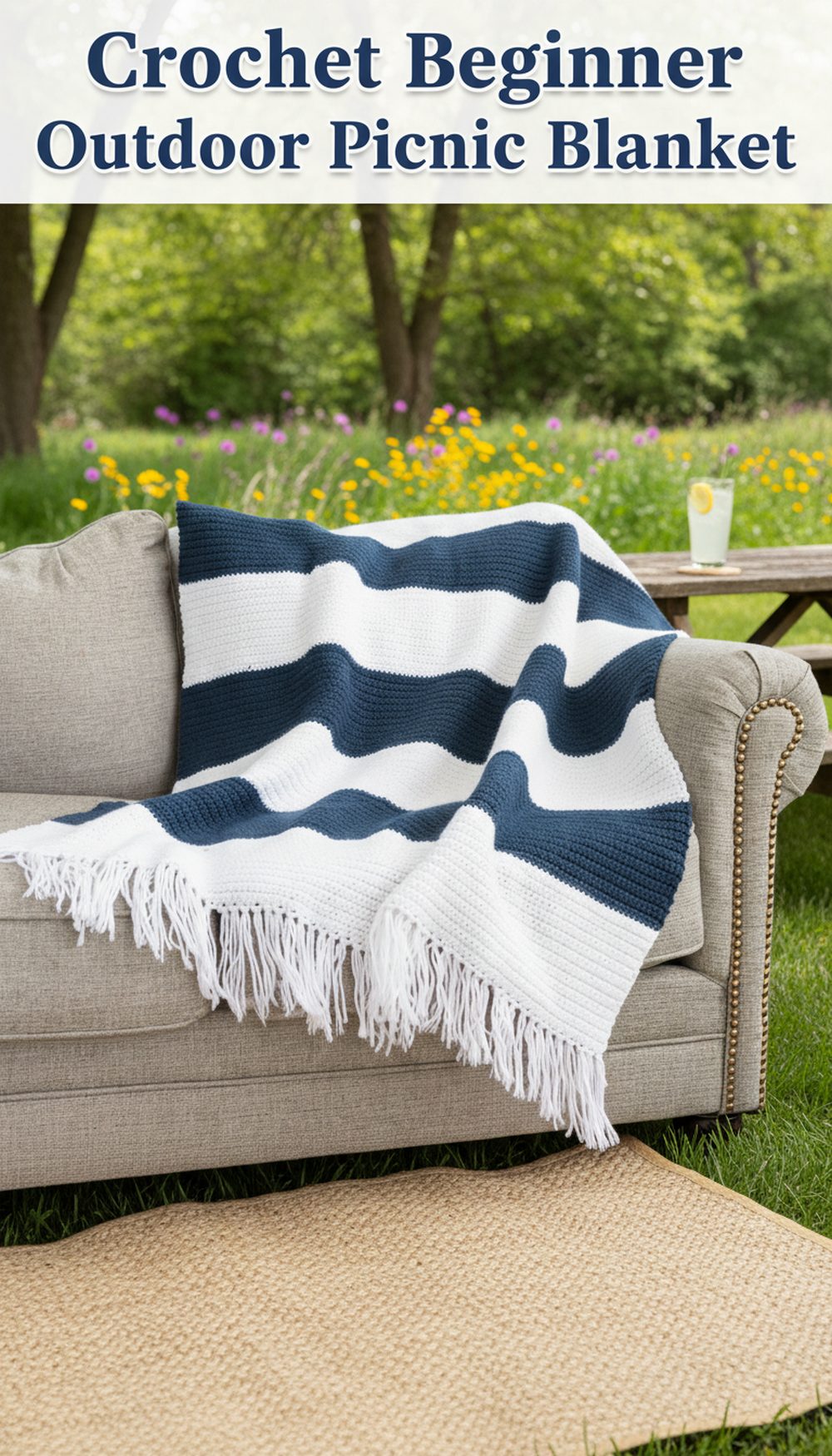 Crochet Beginner Outdoor Picnic Blanket