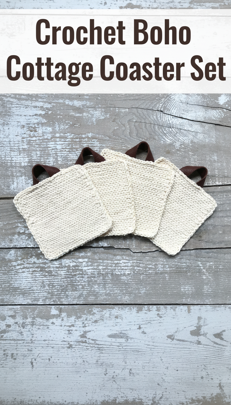 Crochet Boho Cottage Coaster Set