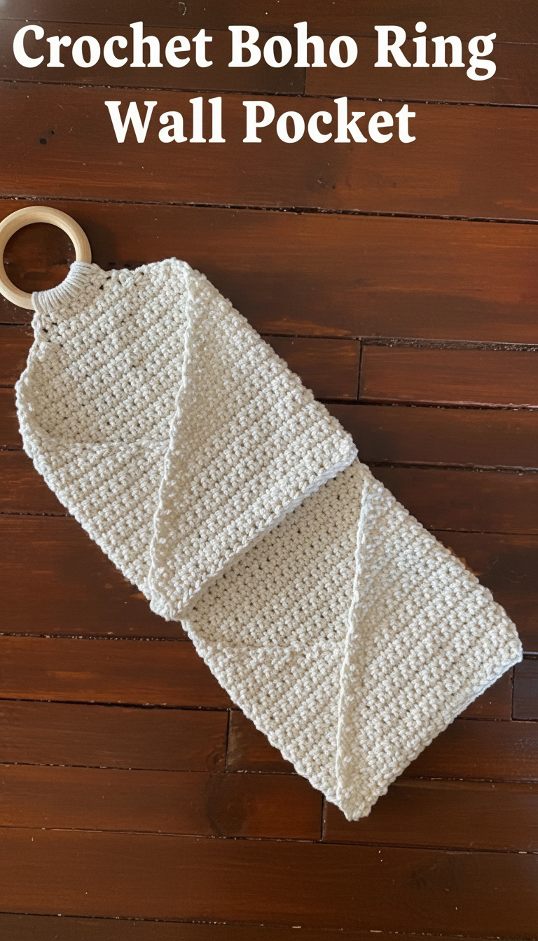 Crochet Boho Ring Wall Pocket