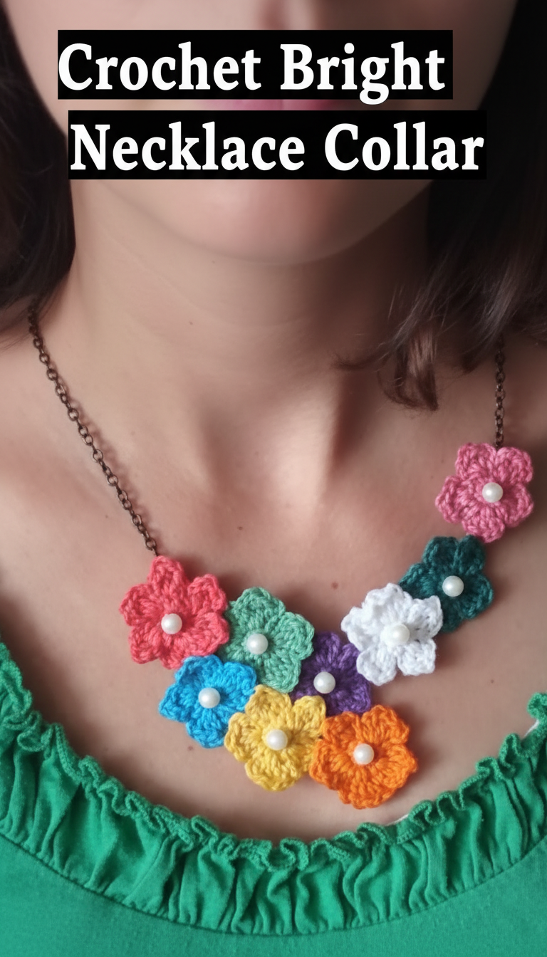 Crochet Bright Flower Necklace Collar