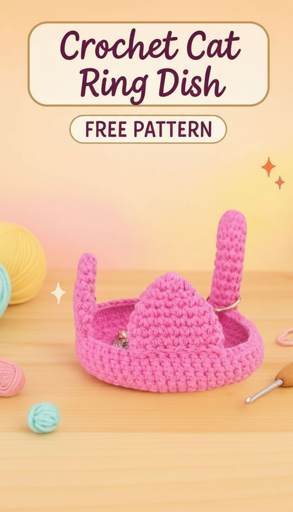 Crochet Cat Ring Dish