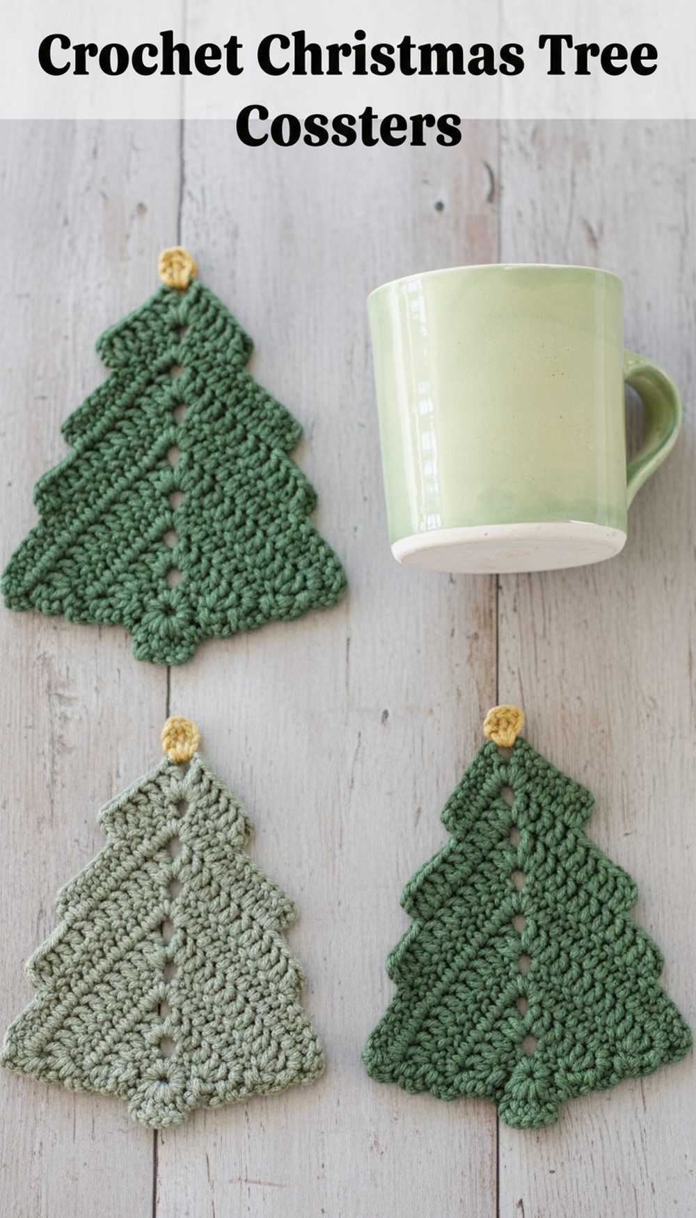 Crochet Christmas Tree Coasters