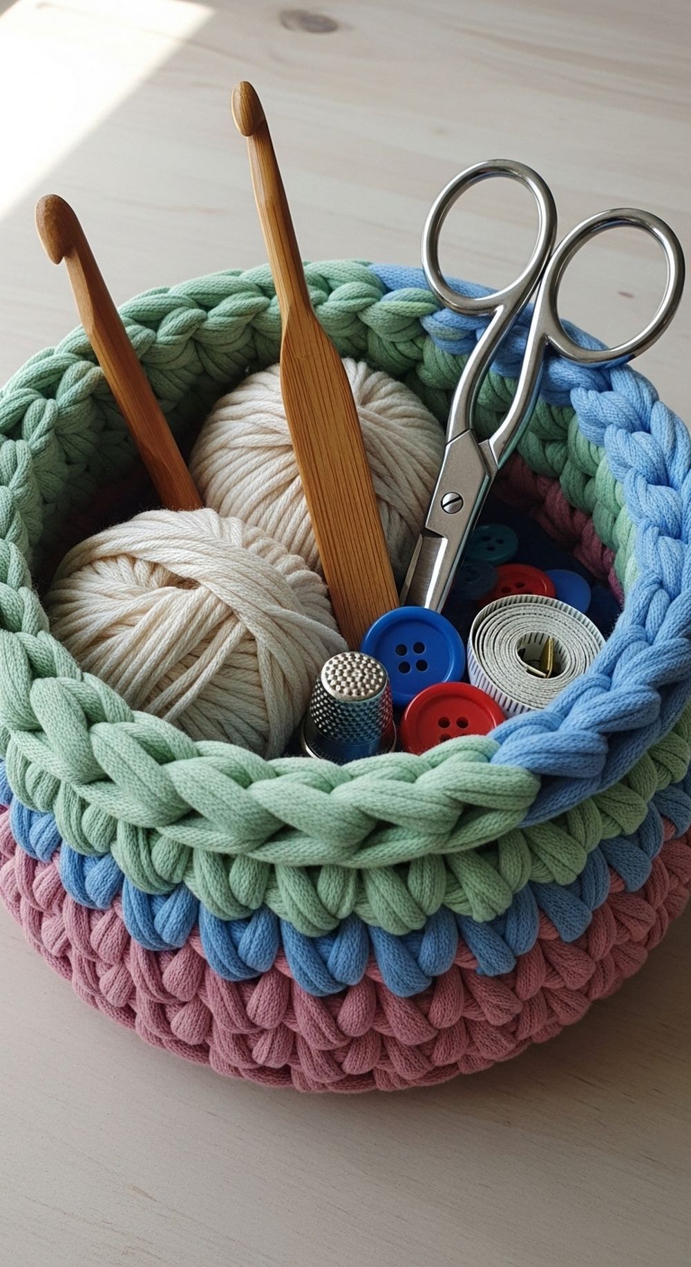 Crochet Chunky Mini Supply Basket