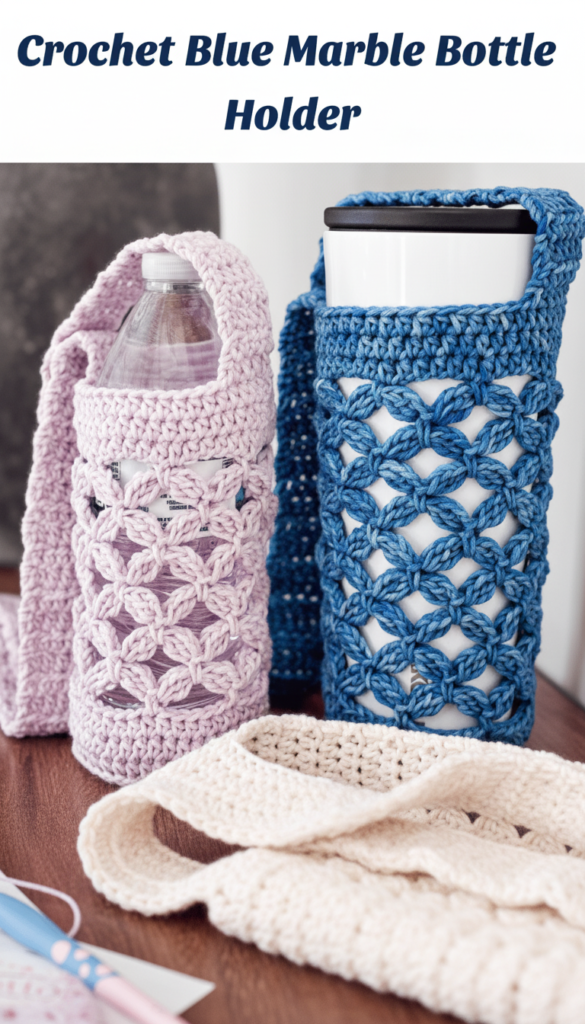 Crochet Circle Leaf Bottle Bag