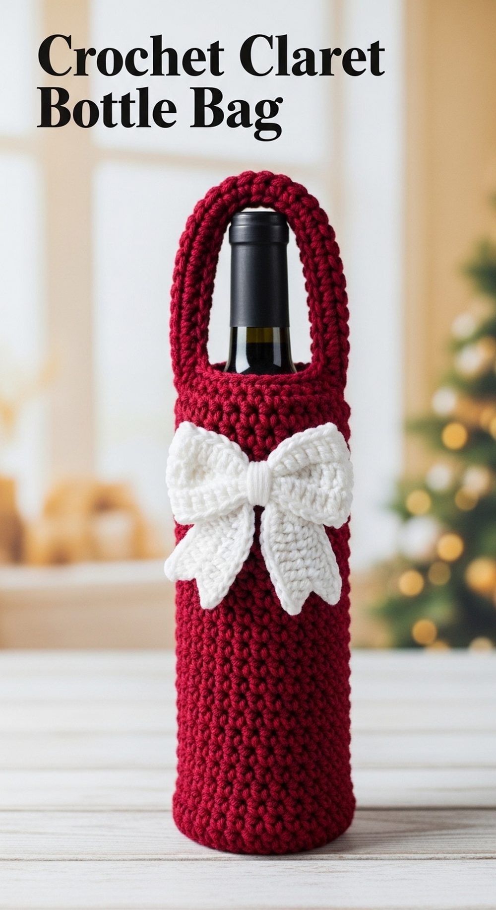Crochet Claret Bottle Bag