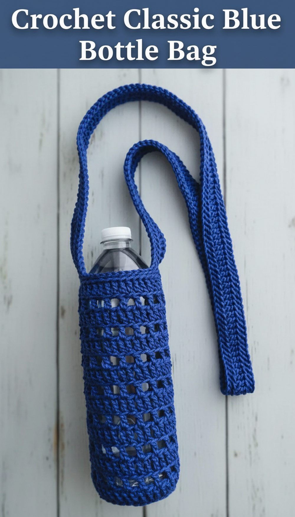 Crochet Classic Blue Bottle Bag