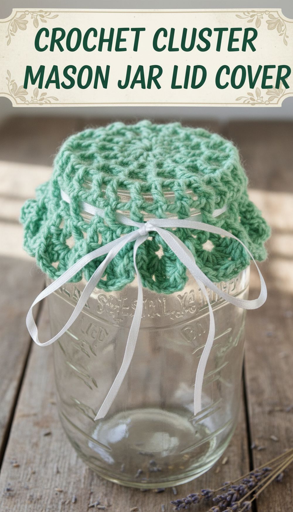 Crochet Cluster Mason Jar Lid Cover