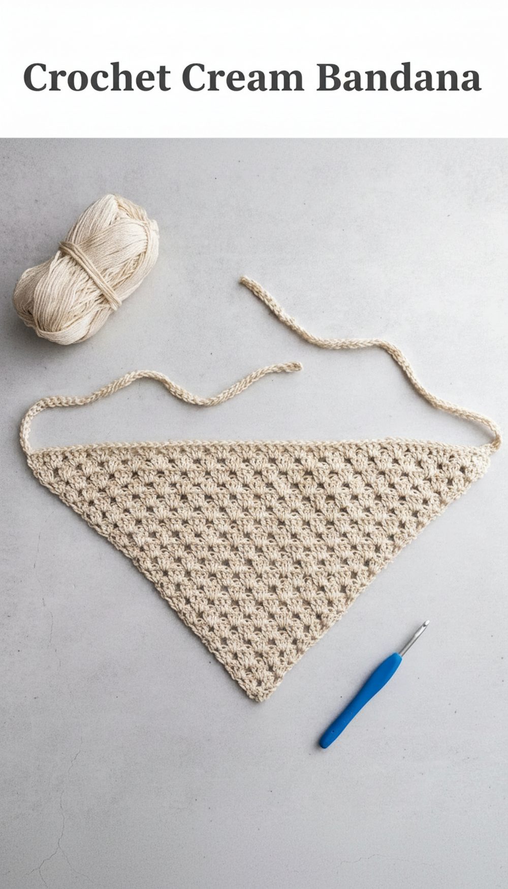 Crochet Cream Bandana