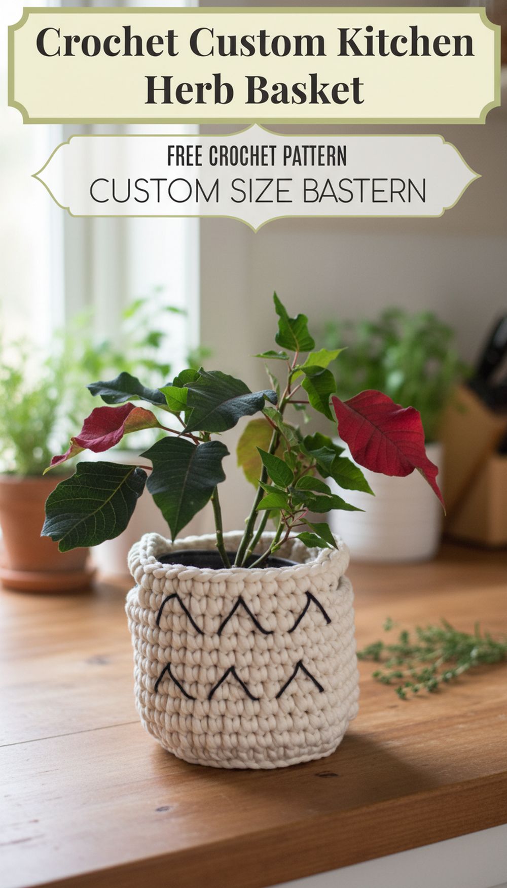 Crochet Custom Kitchen Herb Basket