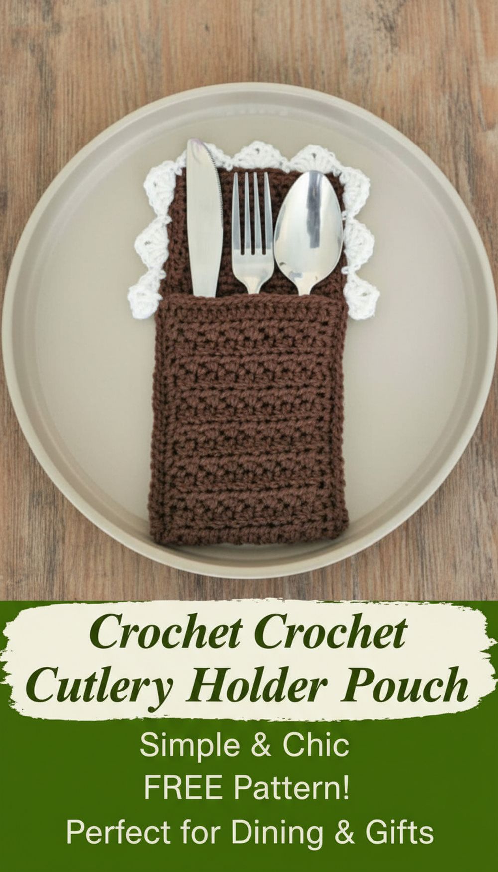 Crochet Cutlery Holder Pouch