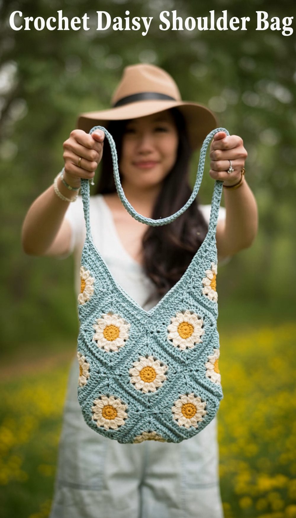 Crochet Daisy Shoulder Bag