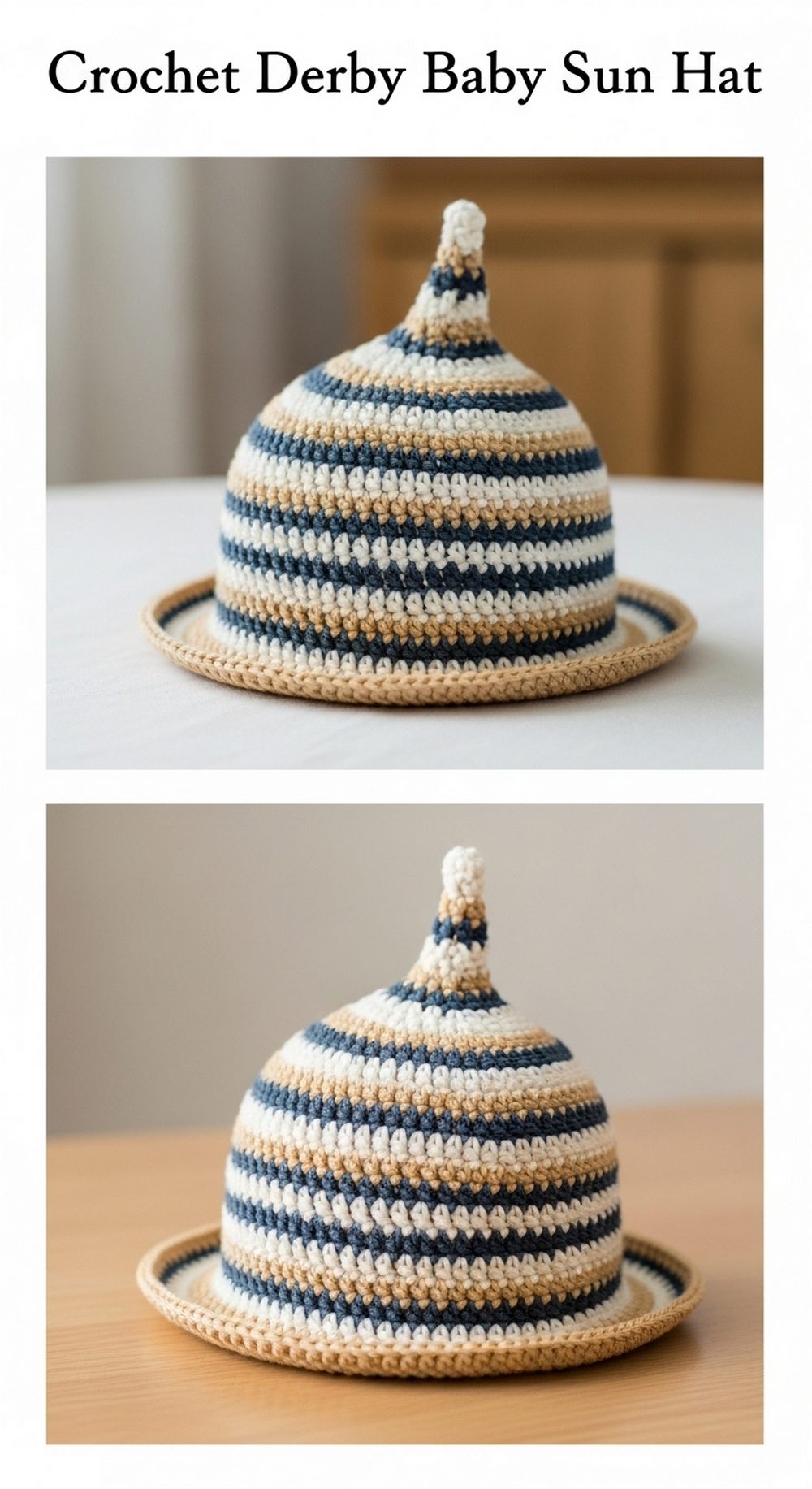 Crochet Derby Baby Sun Hat
