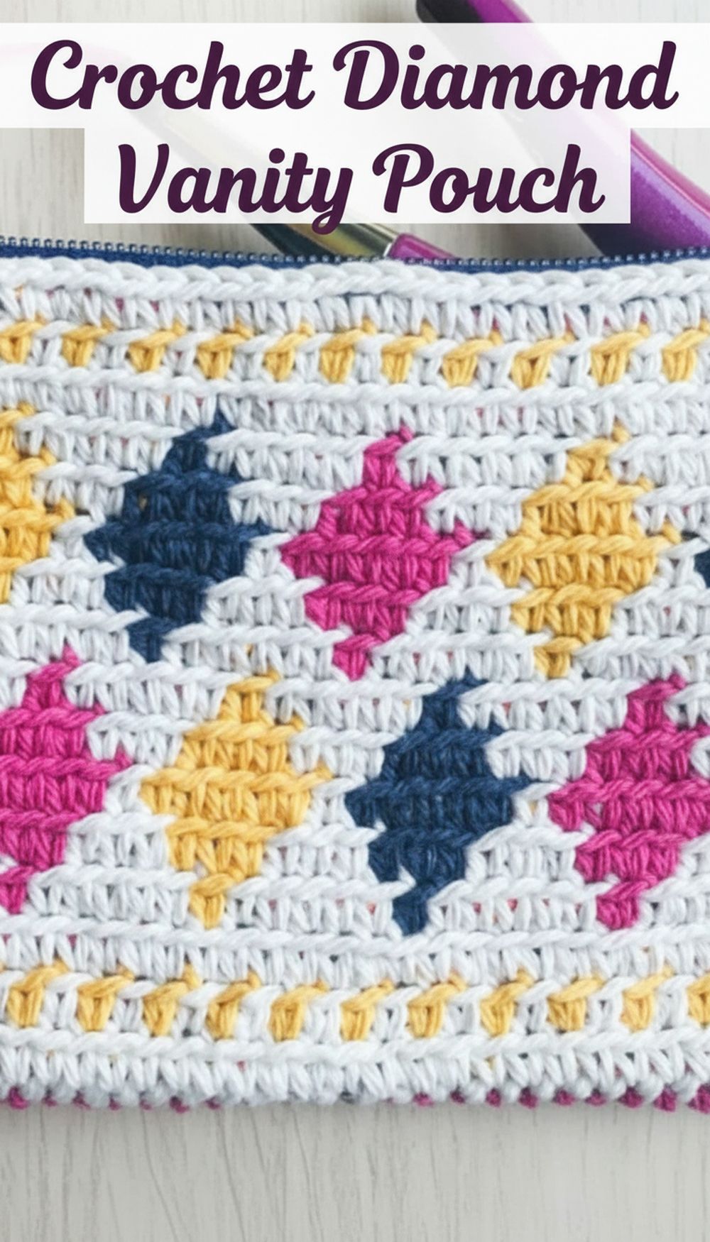 Crochet Diamond Vanity Pouch