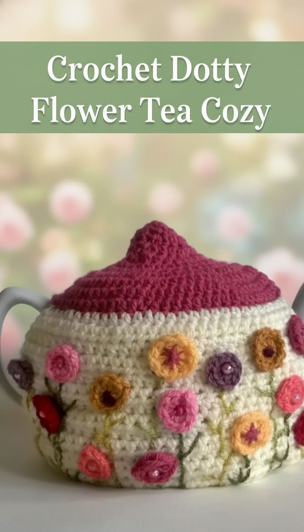 Crochet Dotty Flower Tea Cozy