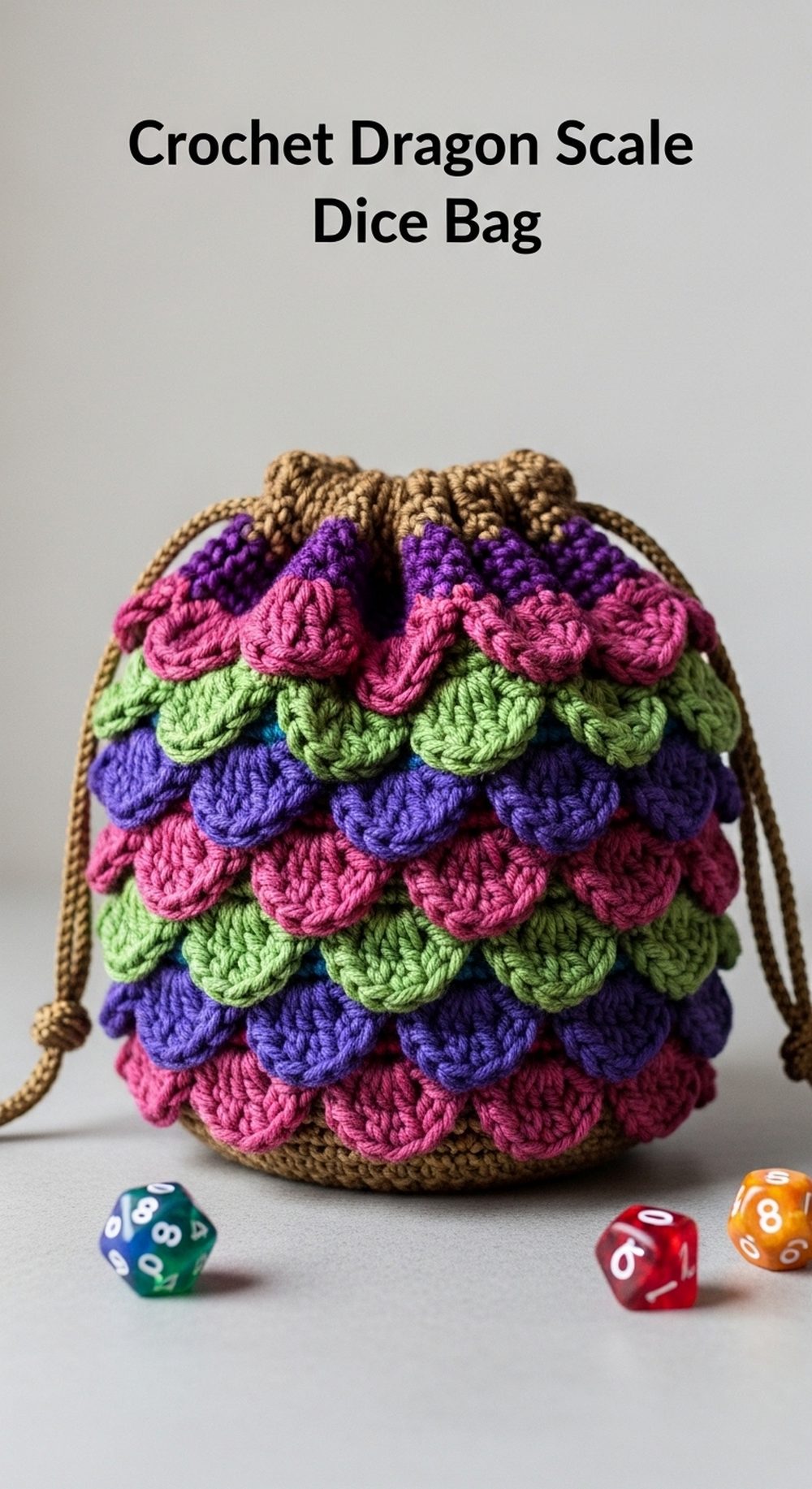 Crochet Dragon Scale Dice Bag