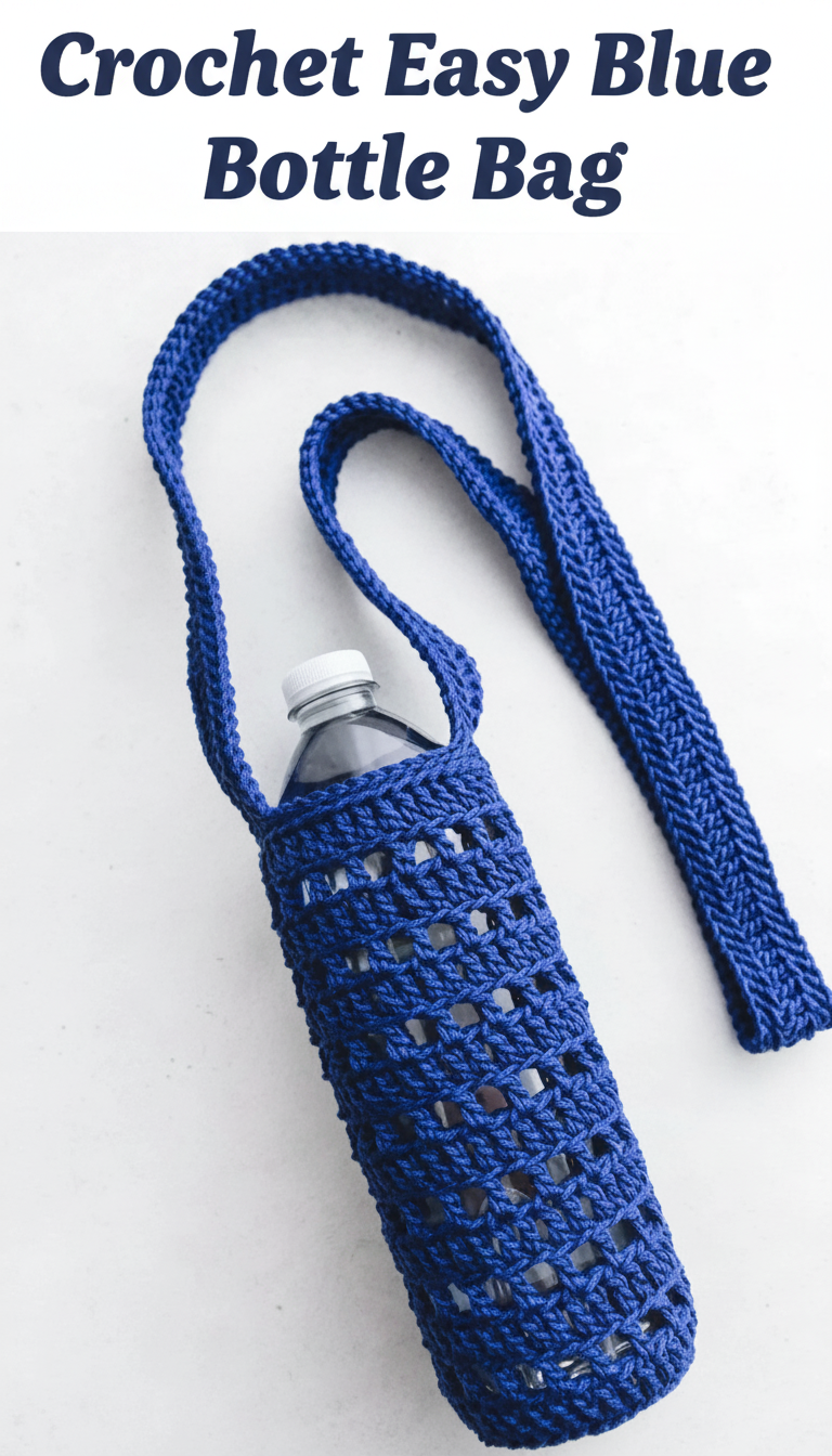 Crochet Easy Blue Bottle Bag