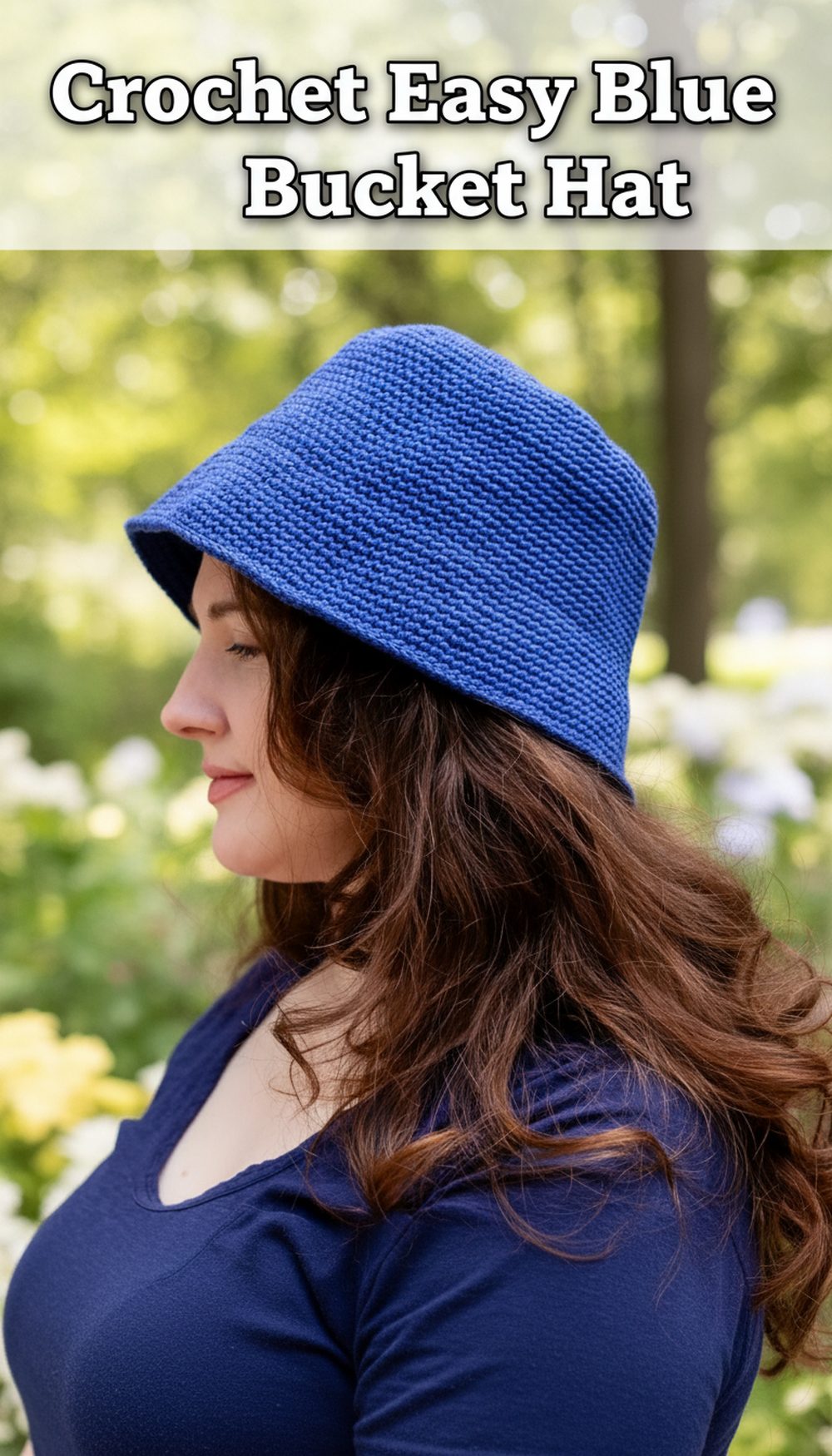 Crochet Easy Blue Bucket Hat