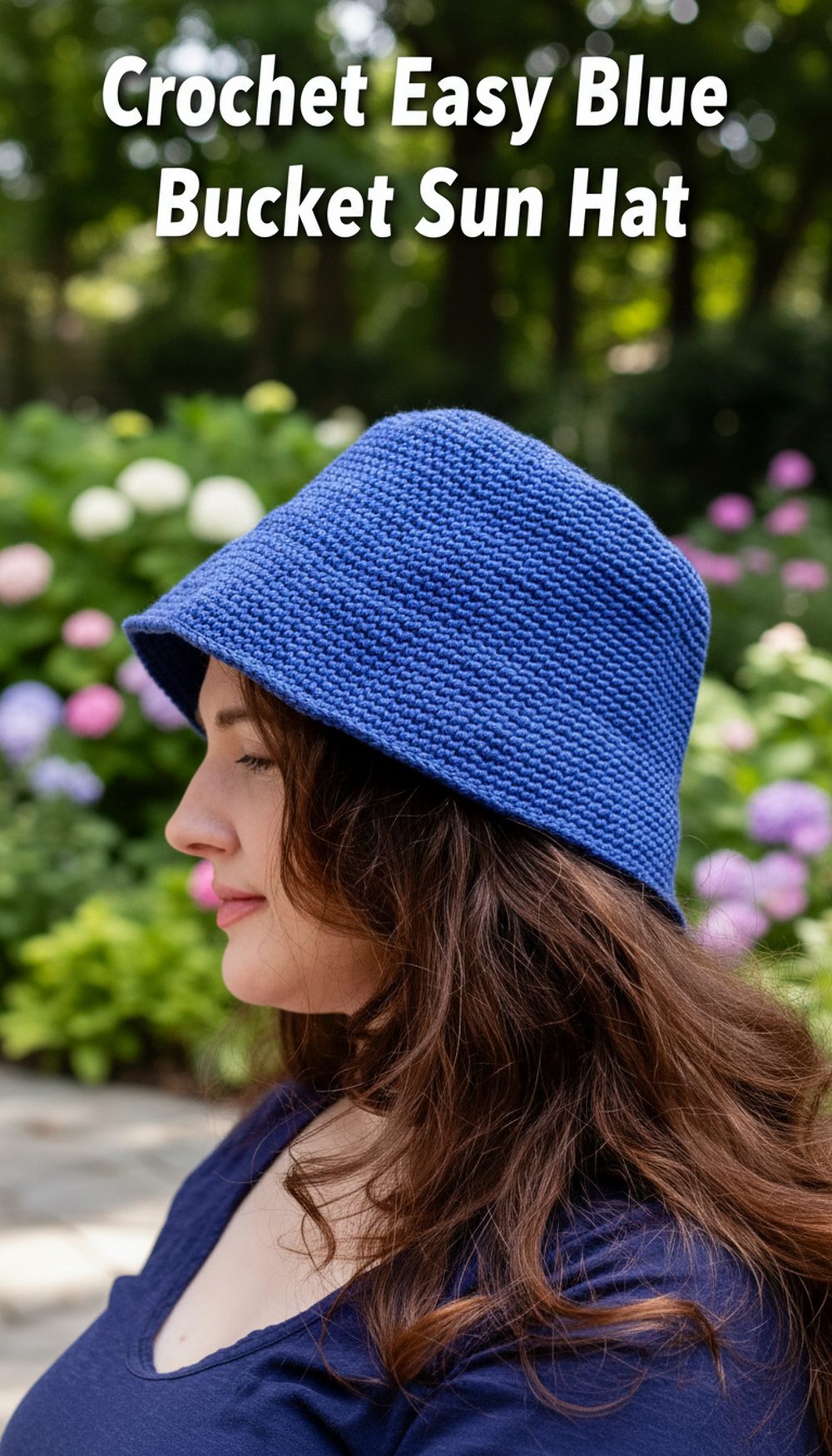 Crochet Easy Blue Bucket Sun Hat