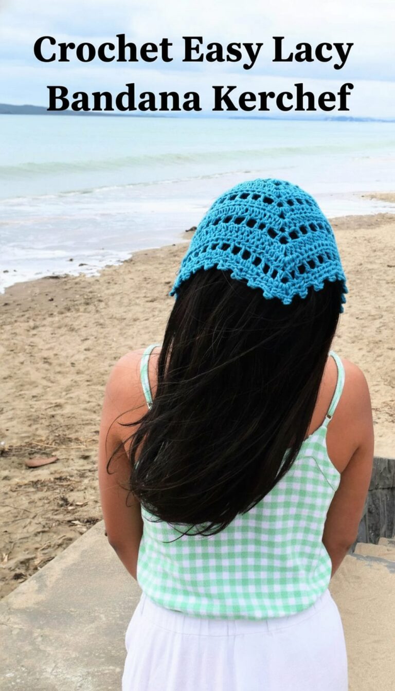 Crochet Easy Lacy Bandana Kerchief