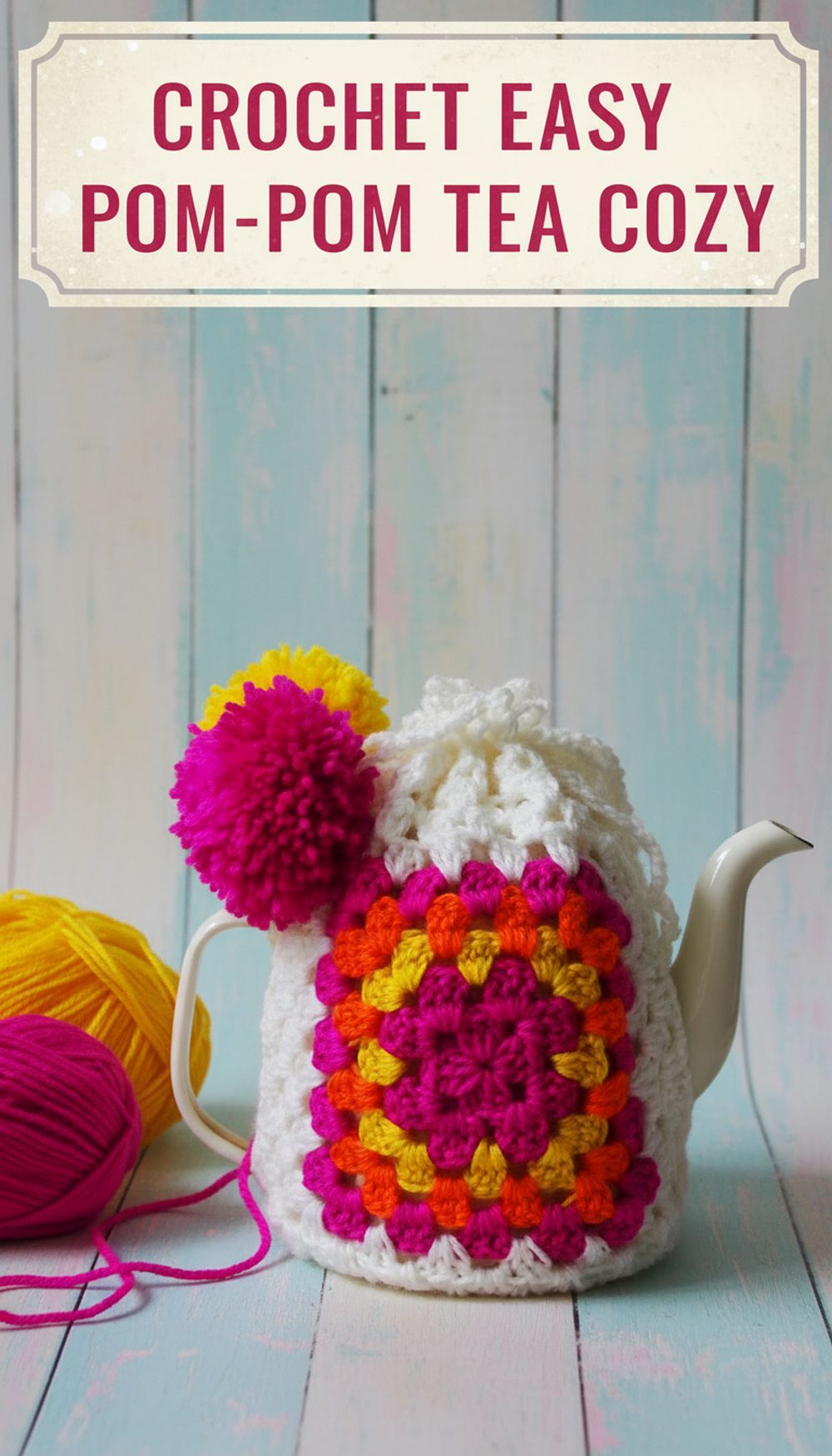 Crochet Easy Pom-Pom Tea Cozy