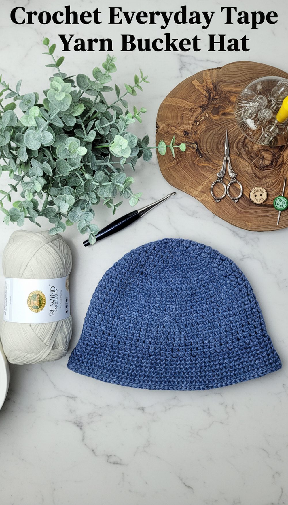 Crochet Everyday Tape Yarn Bucket Hat