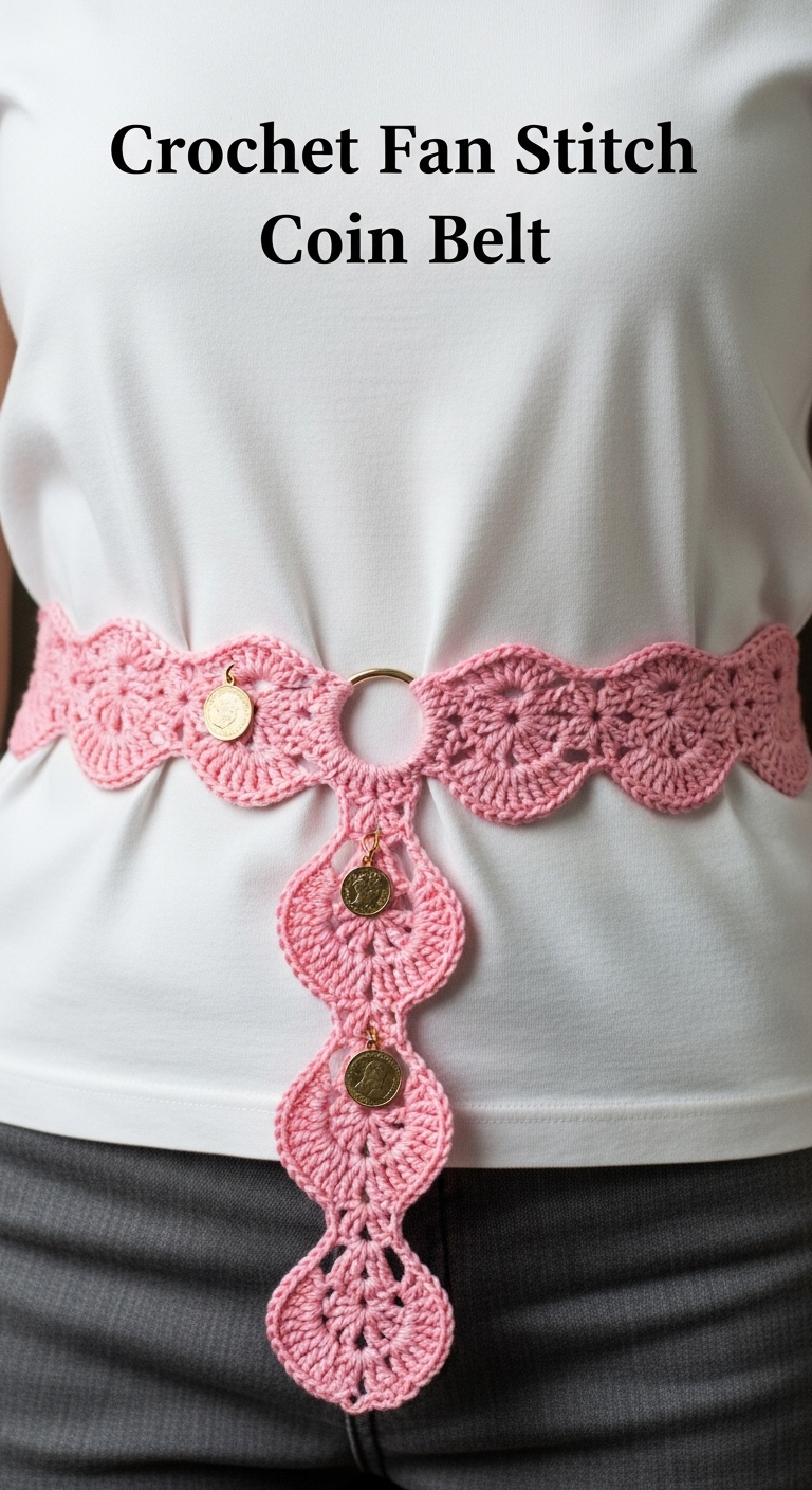 Crochet Fan Stitch Coin Belt