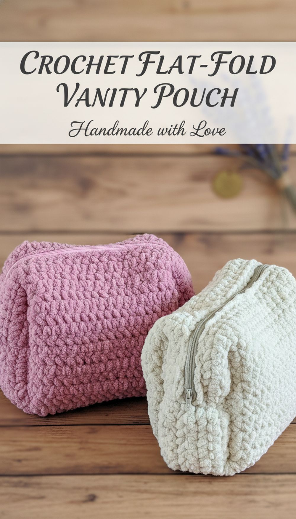 Crochet Flat-Fold Vanity Pouch