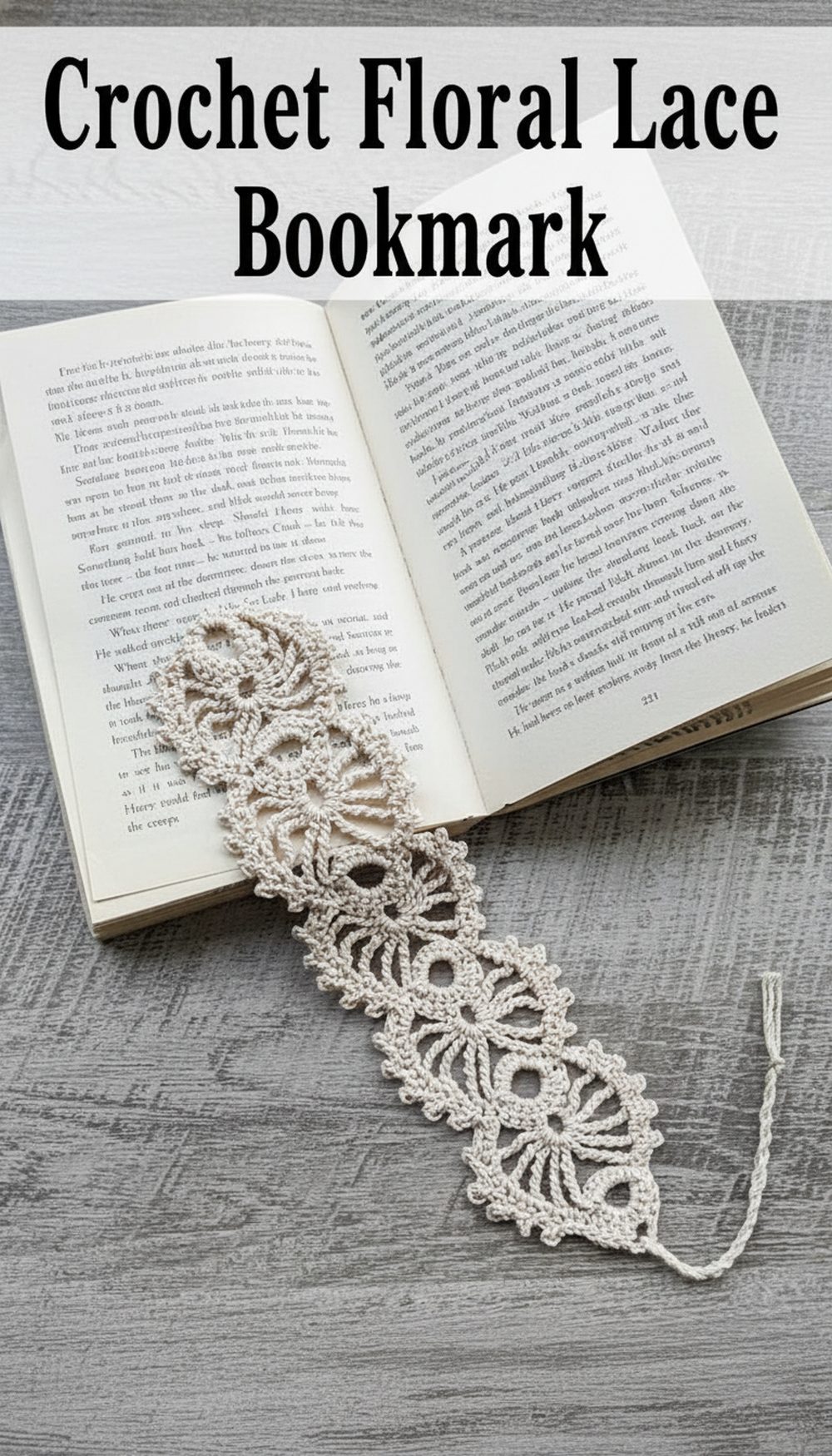 Crochet Floral Lace Bookmark
