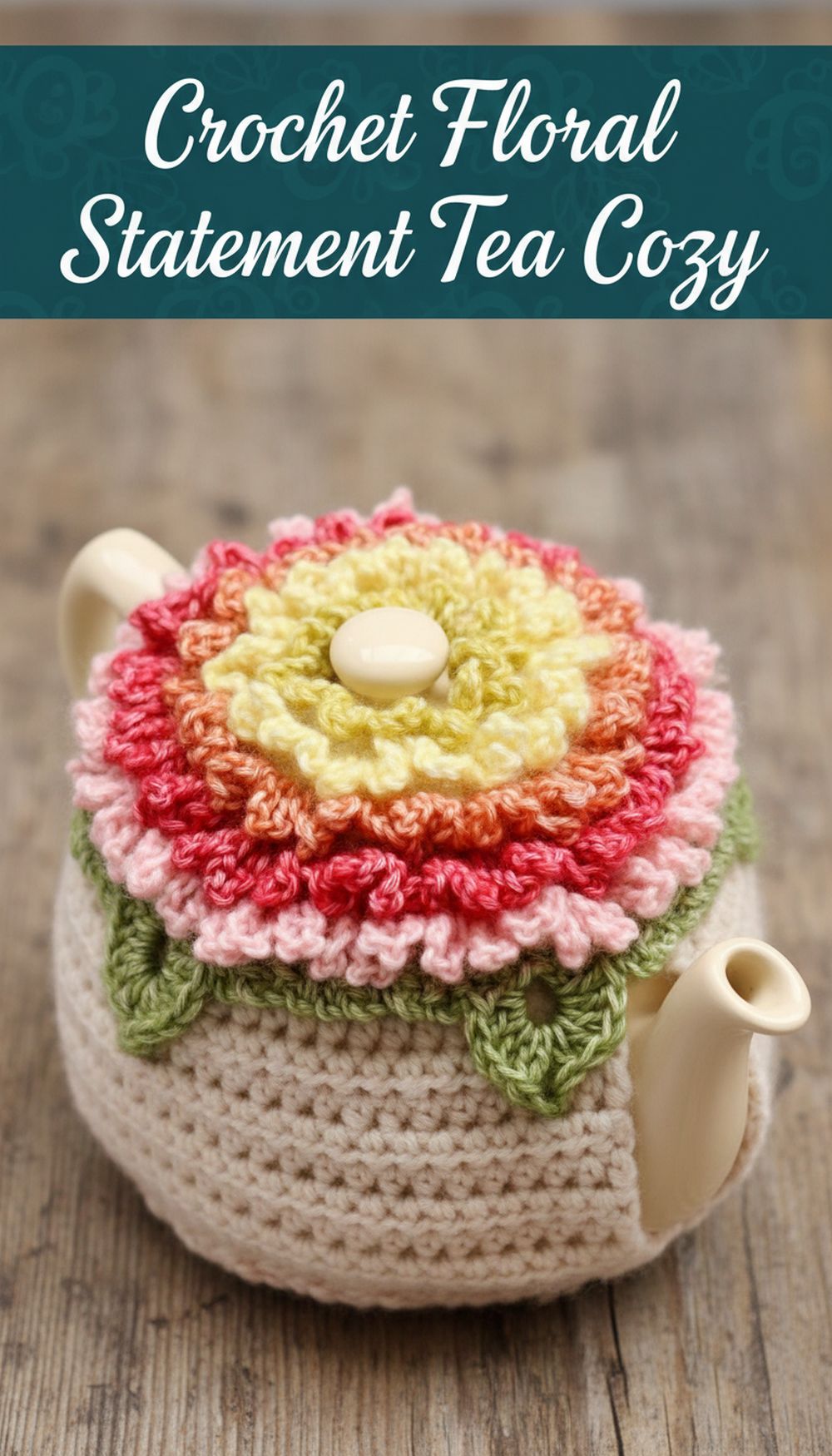 Crochet Floral Statement Tea Cozy