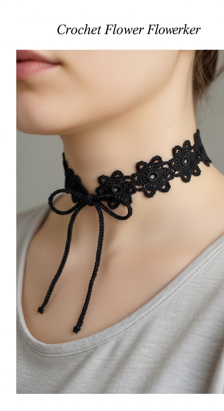 Crochet Flower Choker