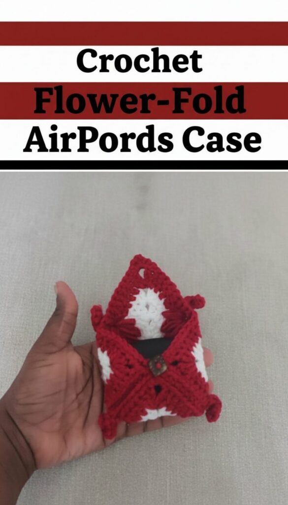 Crochet Flower-Fold AirPods Case