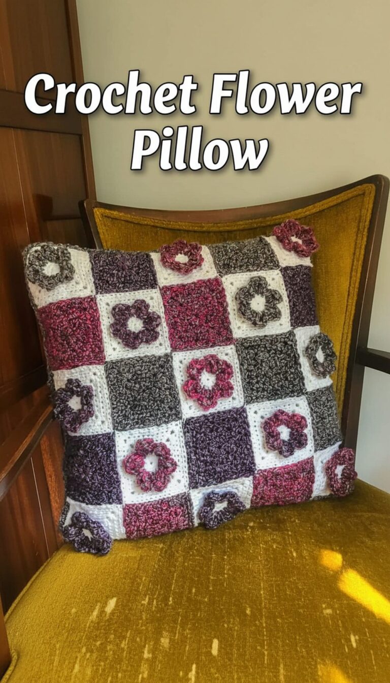Crochet Flower Pillow