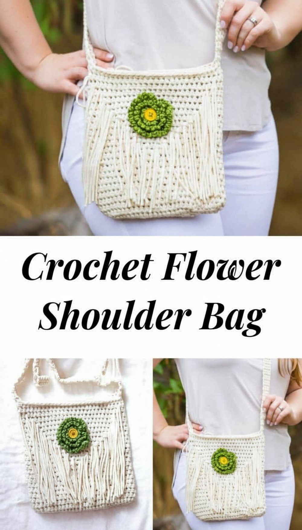 Crochet Flower Shoulder Bag