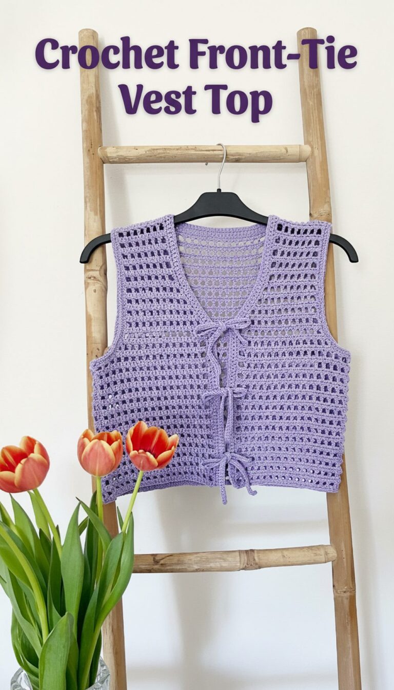 Crochet Front-Tie Vest Top