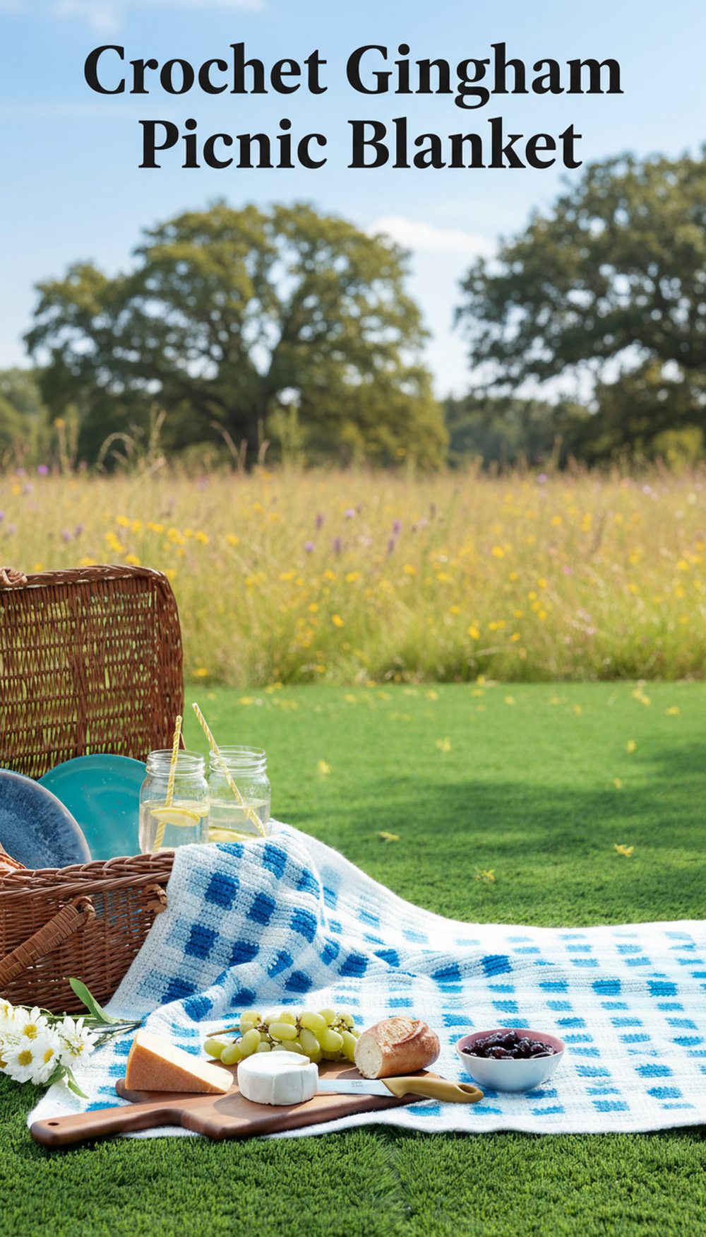 Crochet Gingham Picnic Blanket
