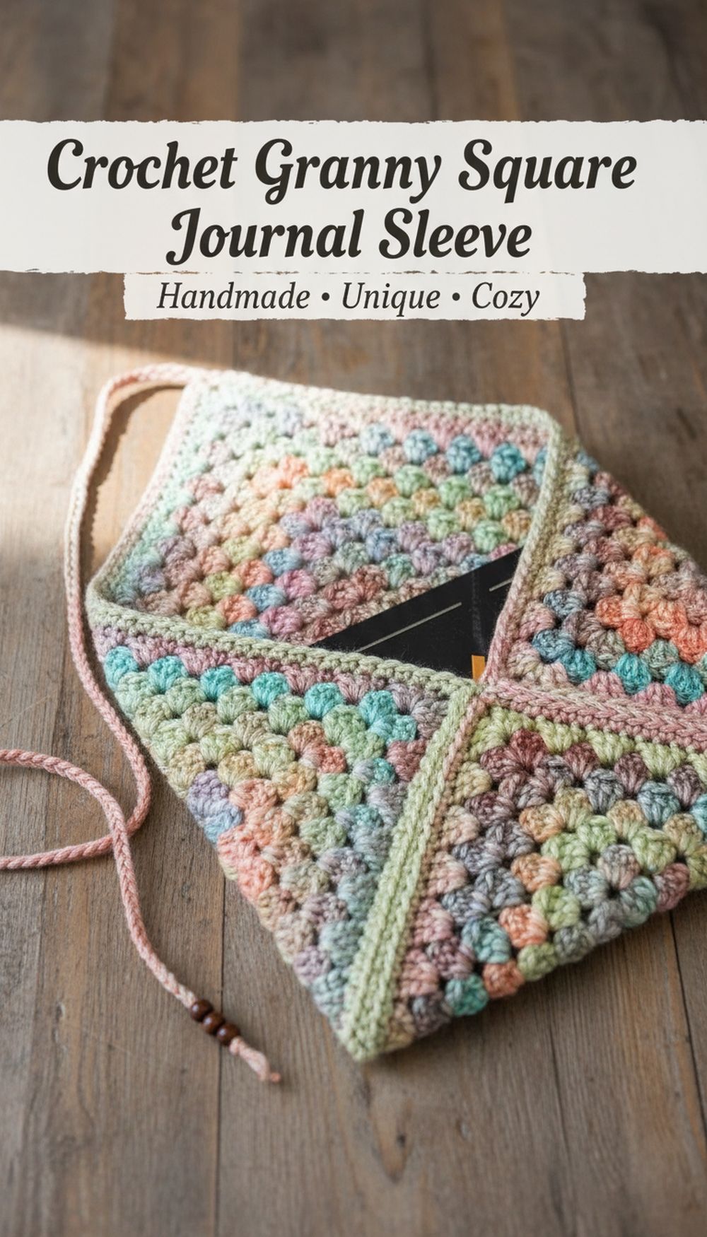 Crochet Granny Square Journal Sleeve