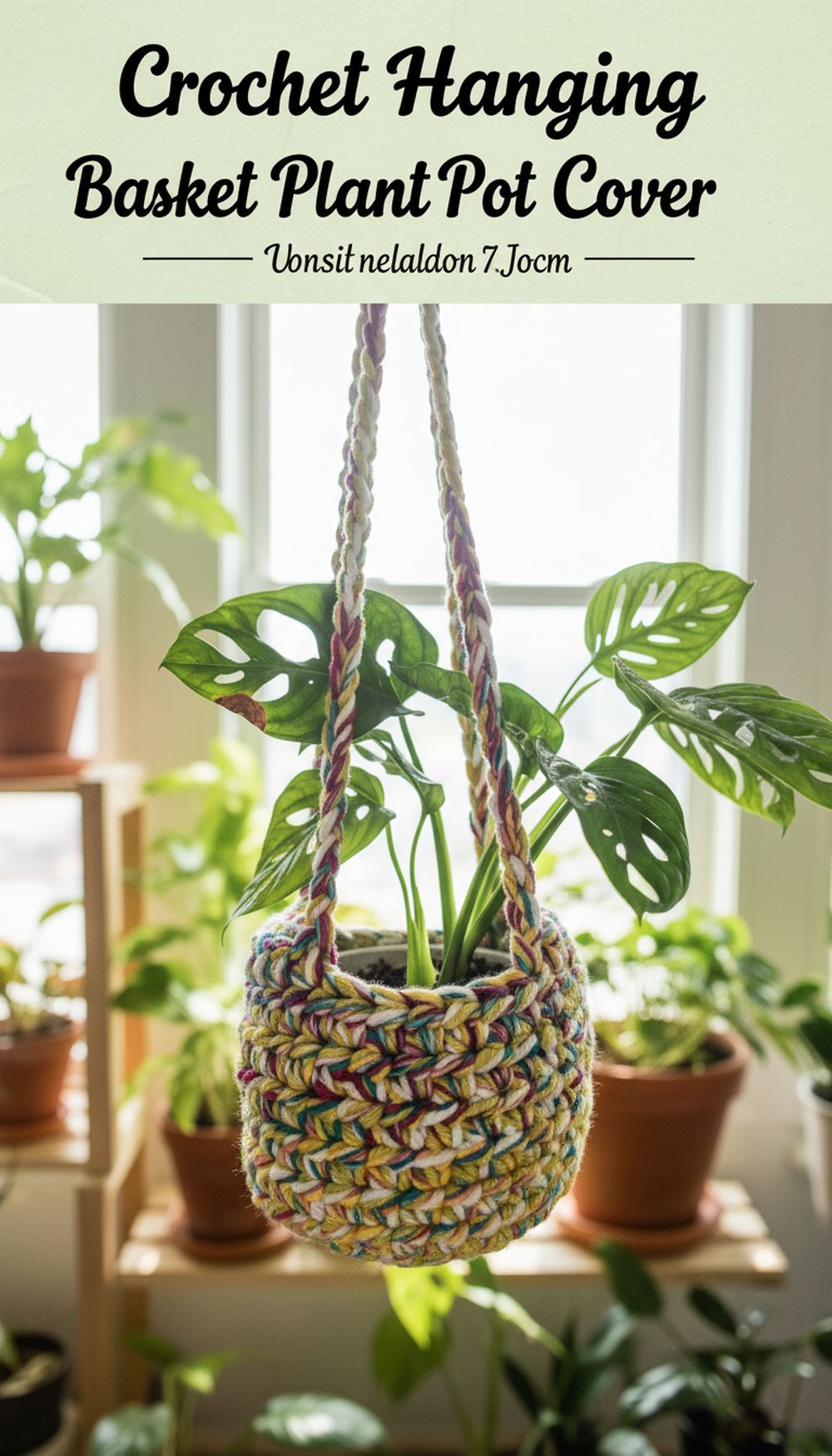 Crochet Hanging Basket Plant Pot Cover