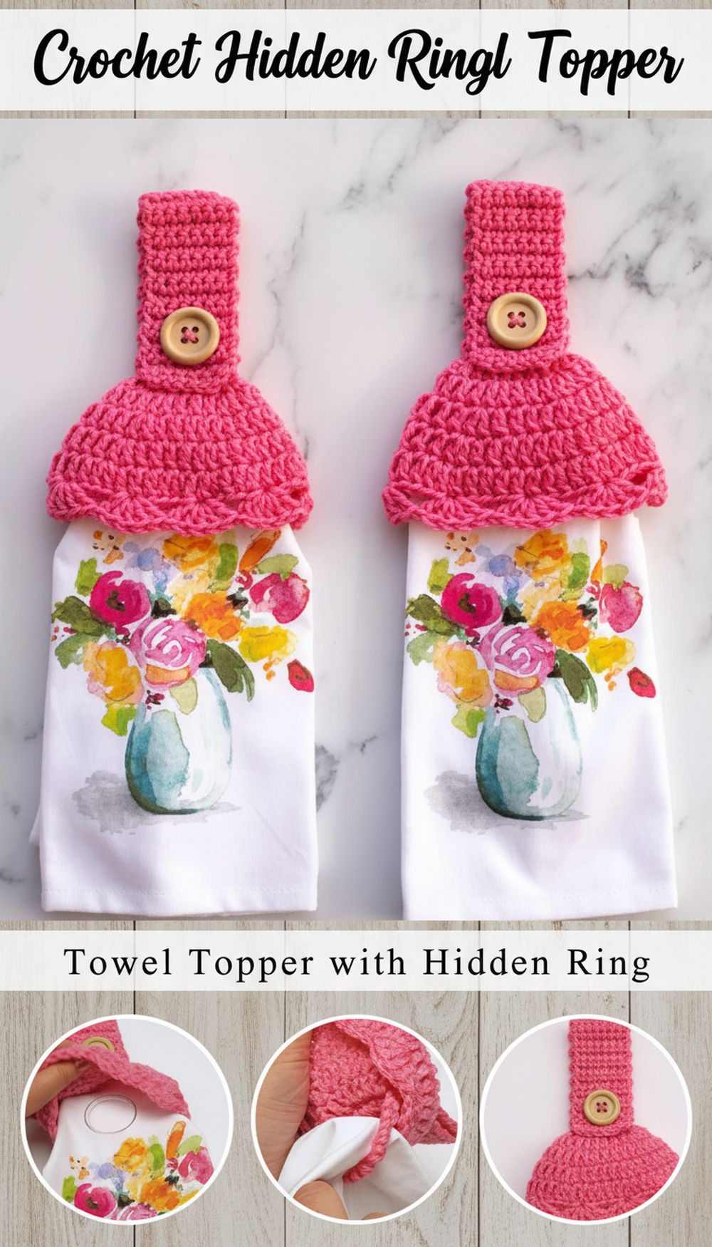 Crochet Hidden Ring Towel Topper