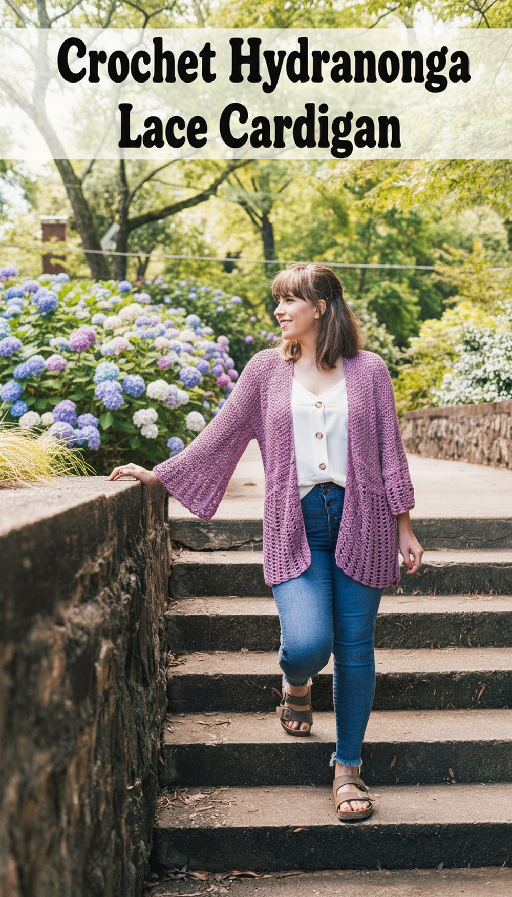 Crochet Hydrangea Lace Cardigan