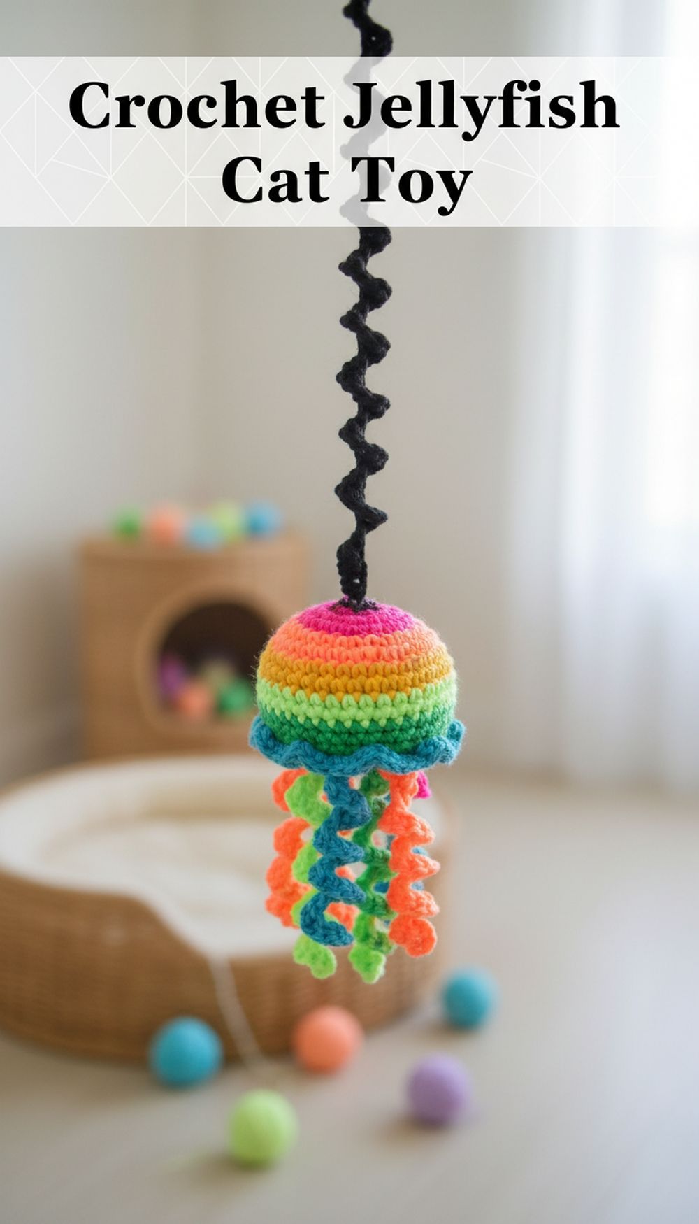 Crochet Jellyfish Cat Toy