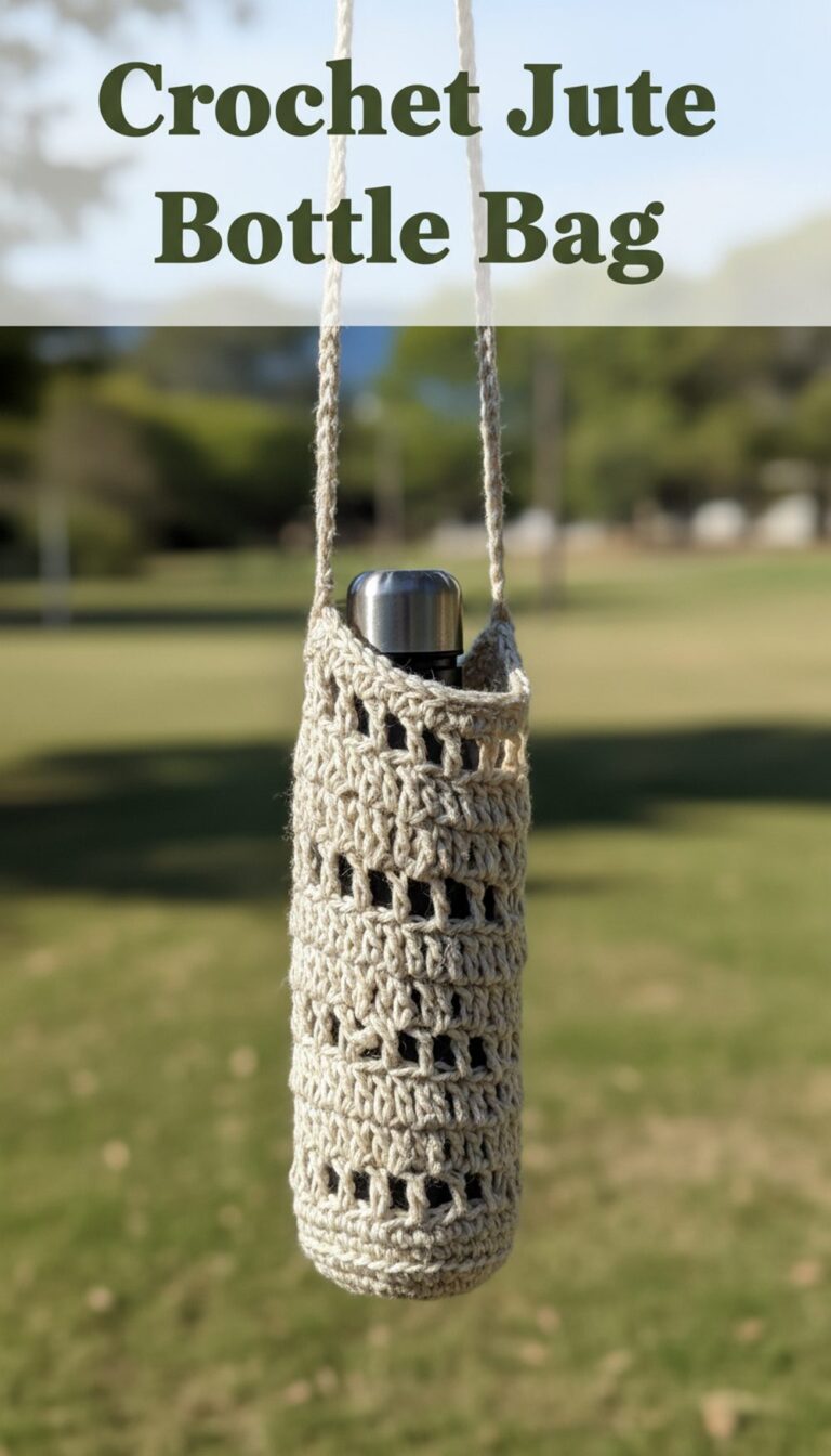 Crochet Jute Bottle Bag