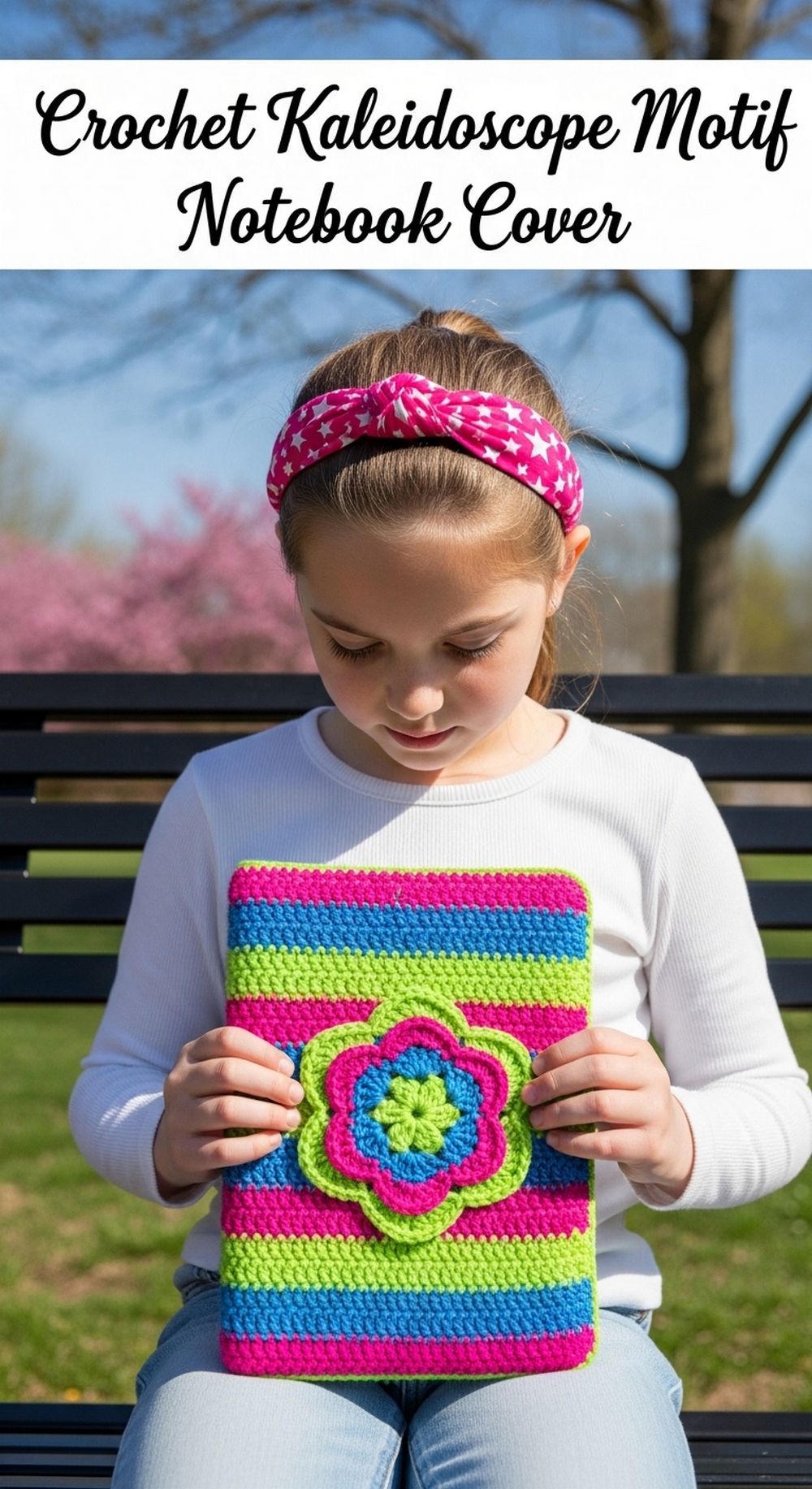 Crochet Kaleidoscope Motif Notebook Cover