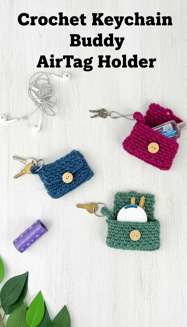 Crochet Keychain Buddy AirTag Holder