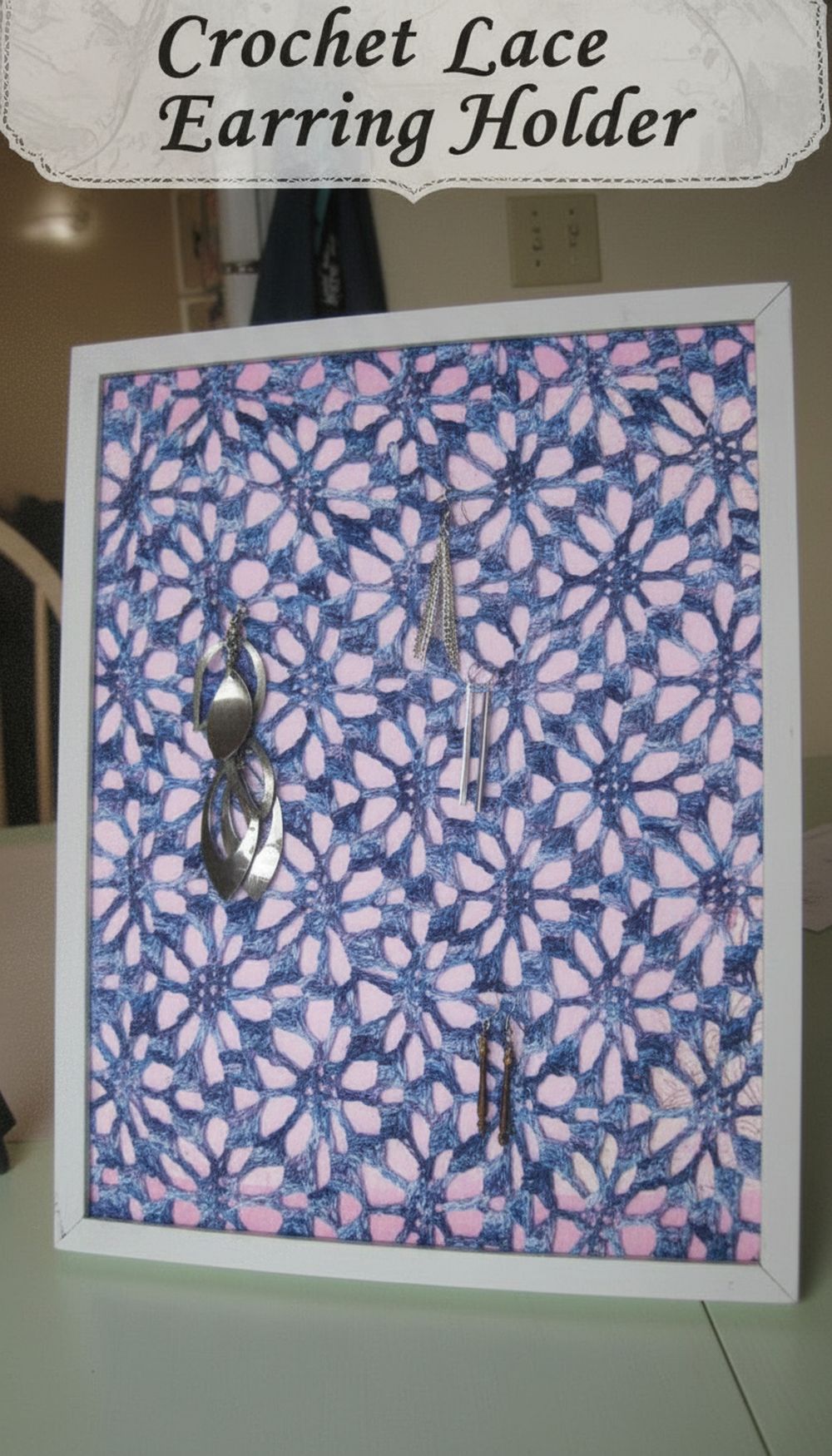 Crochet Lace Earring Holder